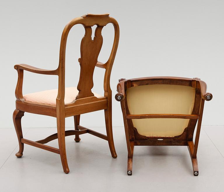MATSALSMÖBEL, 11 delar, rokokostil, 1900-talets första hälft.