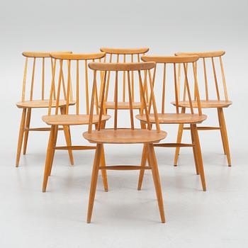 Ilmari Tapiovaara, Six "Fanett" chairs, Edsbyverken.