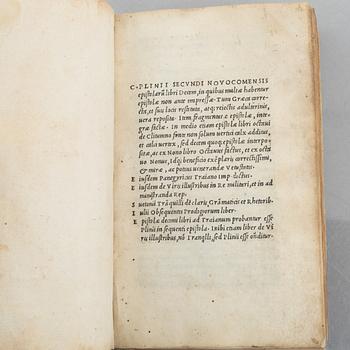 Editio princeps of all Pliny's ten books of letters, Aldus Manutius 1508.