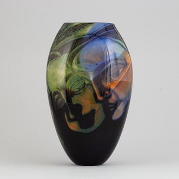 Eva Englund, a unique 'graal' glass vase, Muraya, Sweden 1990.