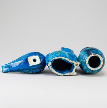 Three stoneware figurines designed by Aldo Londi for Bitossi, second half of the 20th century.