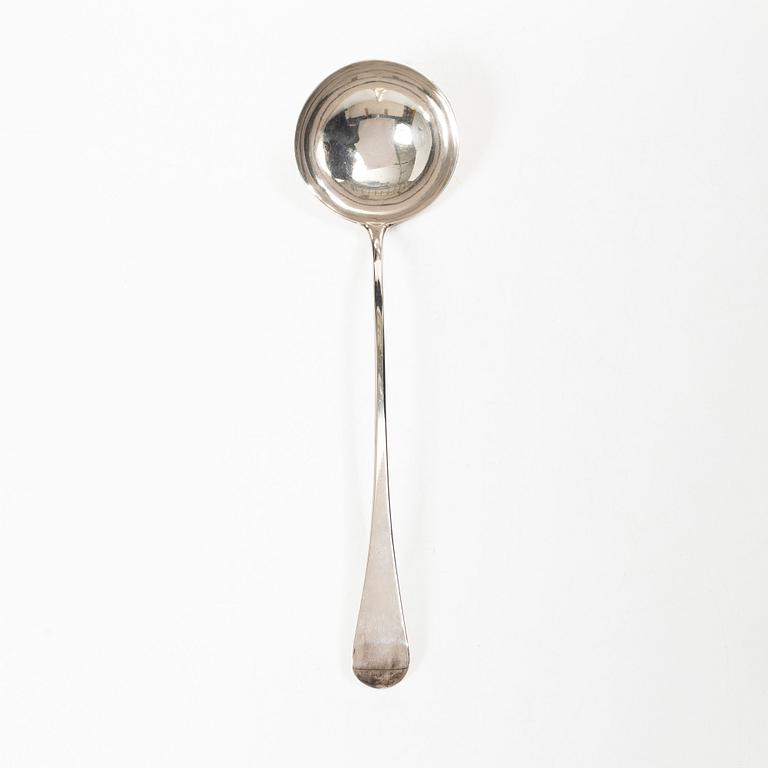 An English silver soup ladle, London, 1796.