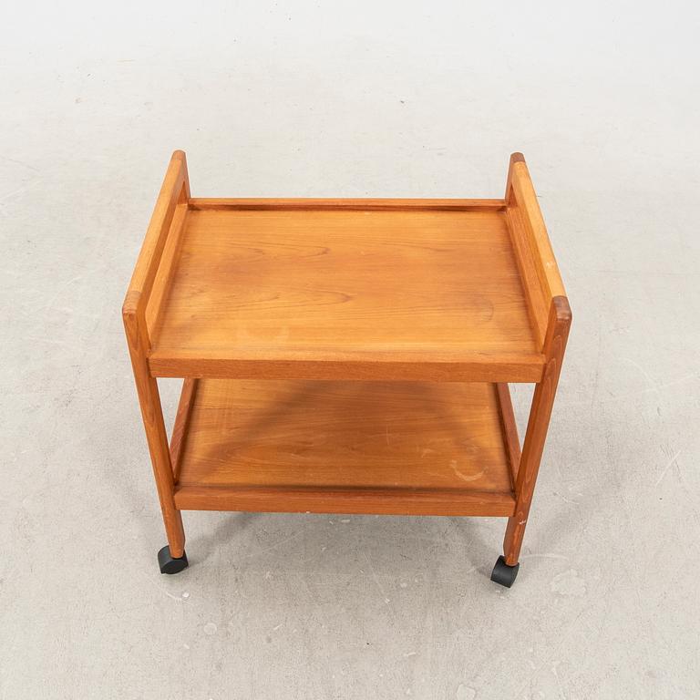 A teak serving trolley from the middle of the 20th century.
