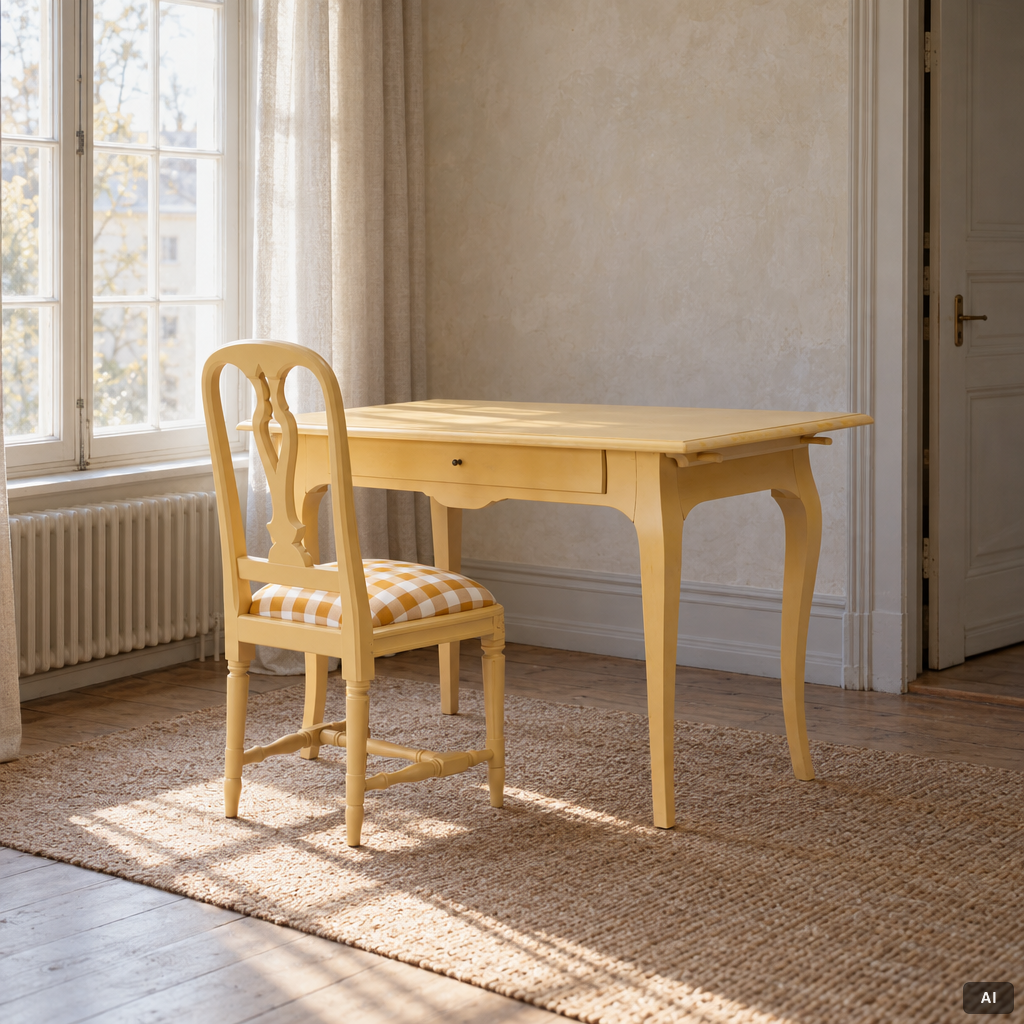 IKEA, an 'Österbybruk' desk and 'Hallunda' chair, IKEA’s 18th-century series, 1990s.