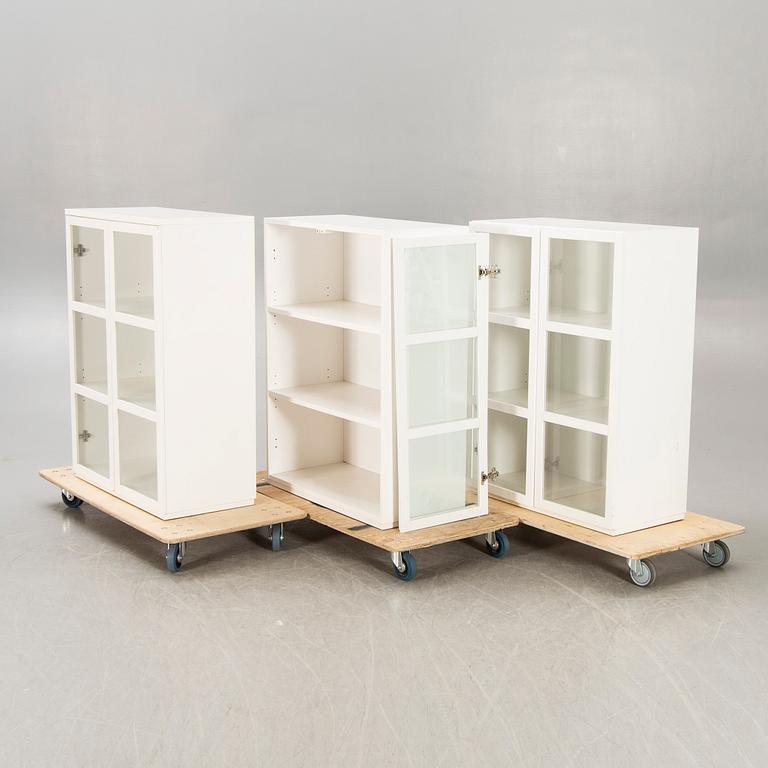 A set of three "Voice" display cabinets/book cases from Libro 21st century.