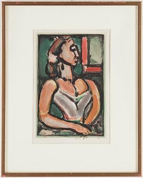 Georges Rouault · GEORGES ROUAULT, färgakvatint, 1938, tryckt av  Roger Lacourière, Paris.