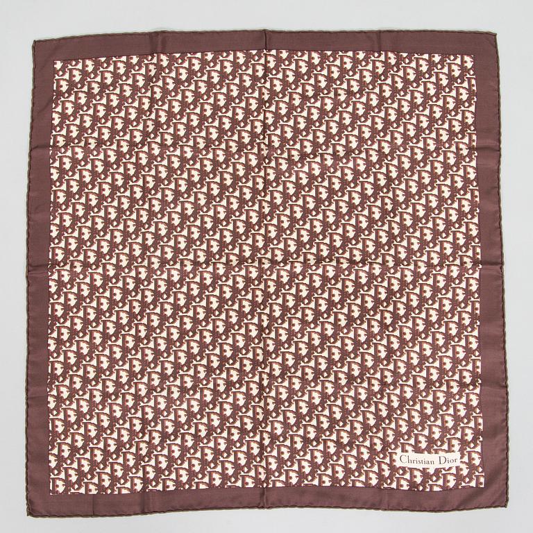 Christian Dior, two silk scarves.