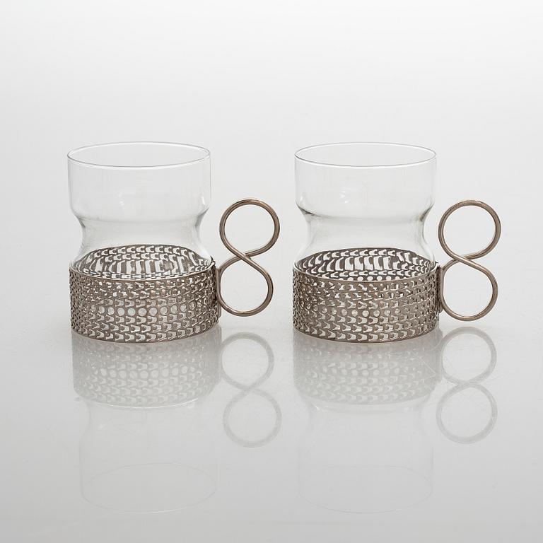 Timo Sarpaneva, teglas/ glögglas, 12 st, "Tsaikka", Iittala.