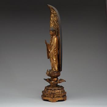 A gilt and lacquered Japanese Buddha, Meiji (1868-1912).