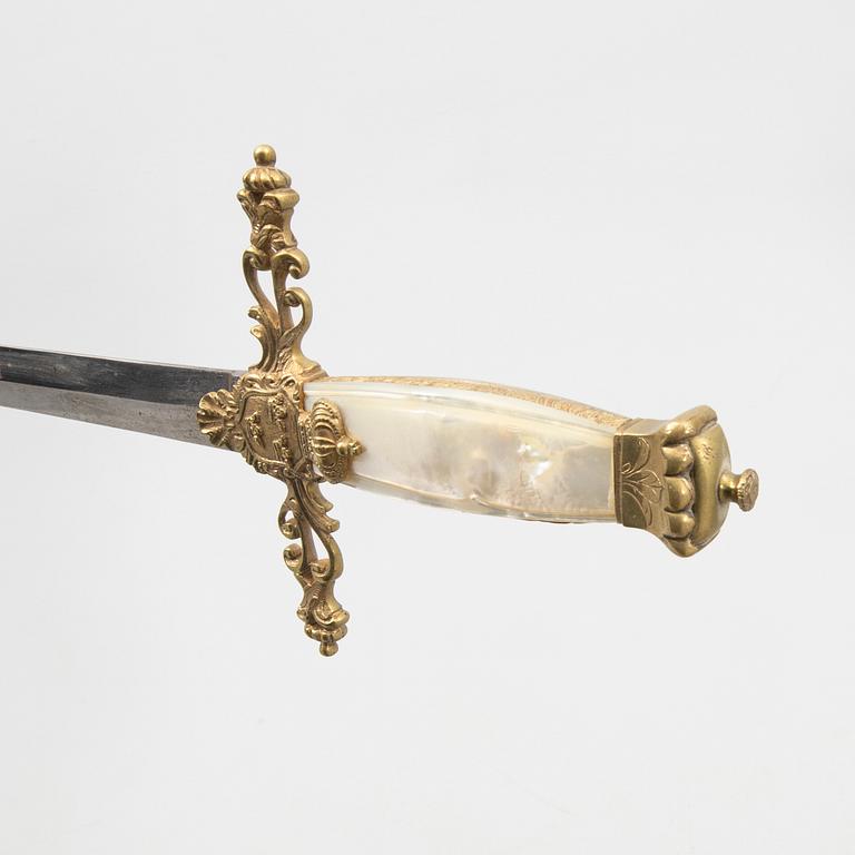 Värja svensk, för ämbetsman, 18/1900-tal, med balja.