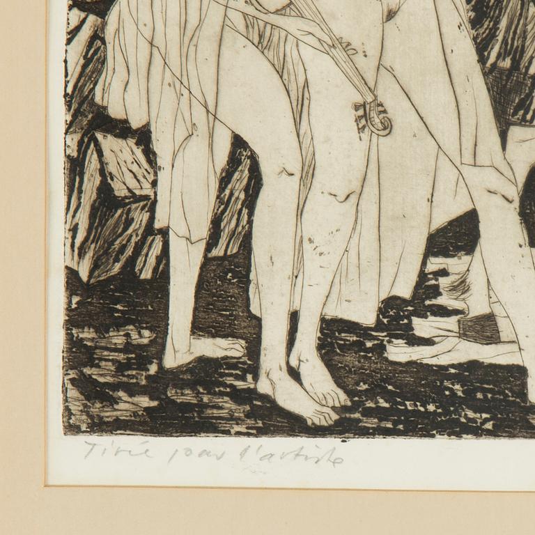 A SIGURD WINGE etching signed and dated -49.