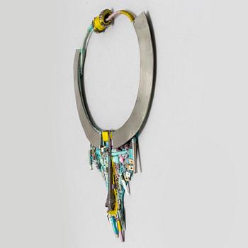 SONJA HAHN-EKBERG, a a textile and steel necklace, Sweden 1970's.