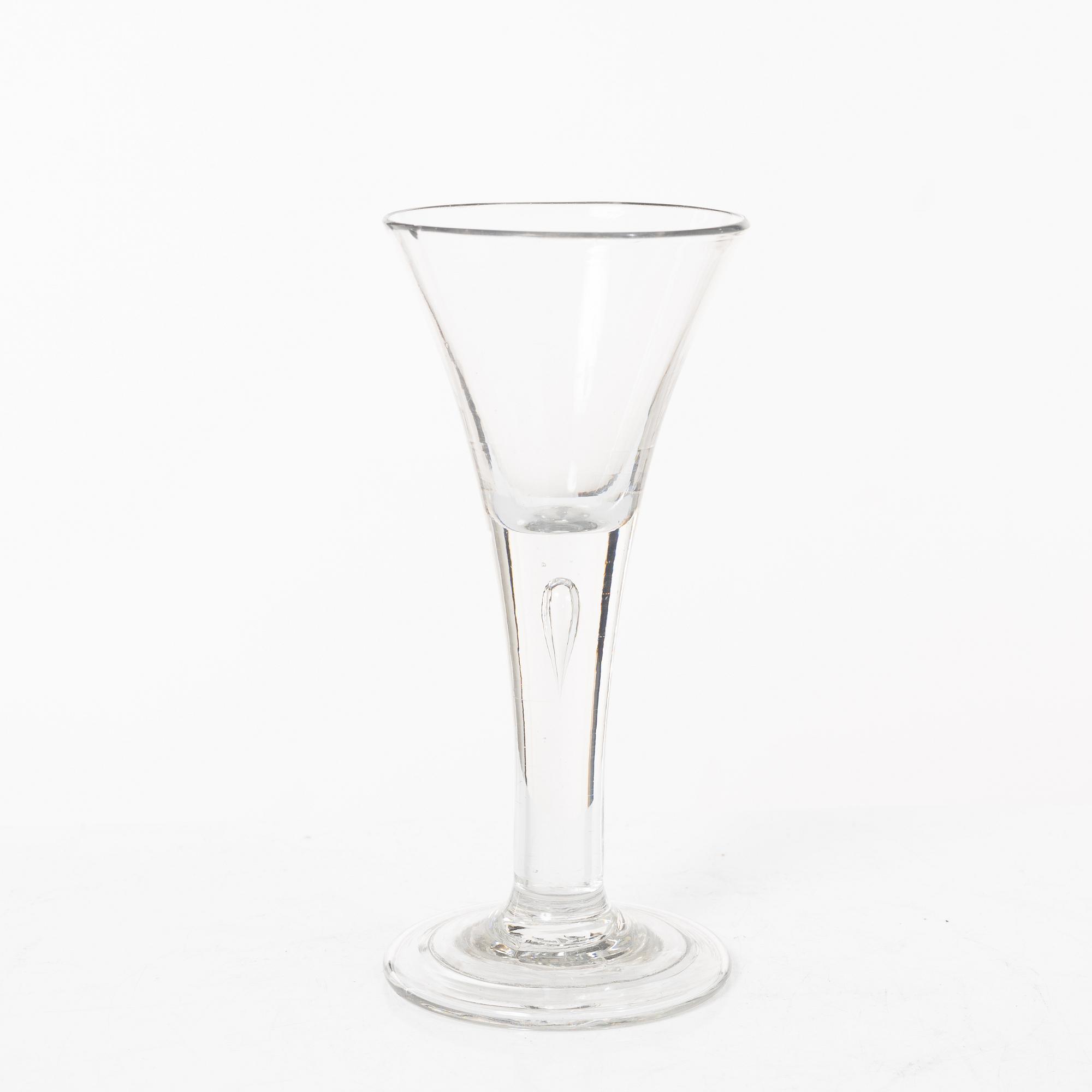 Six glass items, 18th-19th Century.