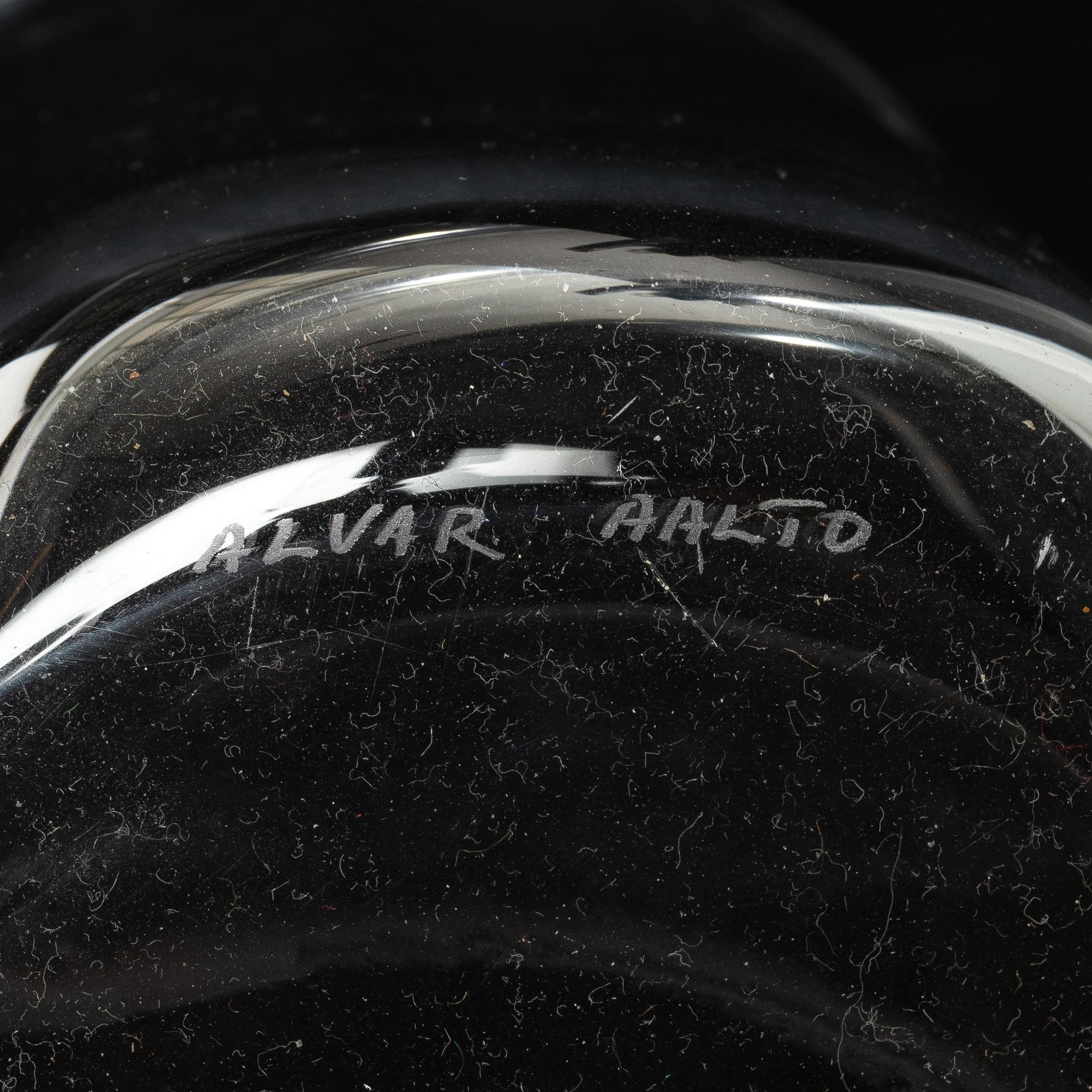 Alvar Aalto, vaser, 3 st och skål "Savoy", glas, samt fat och ljuslykta, Iittala.