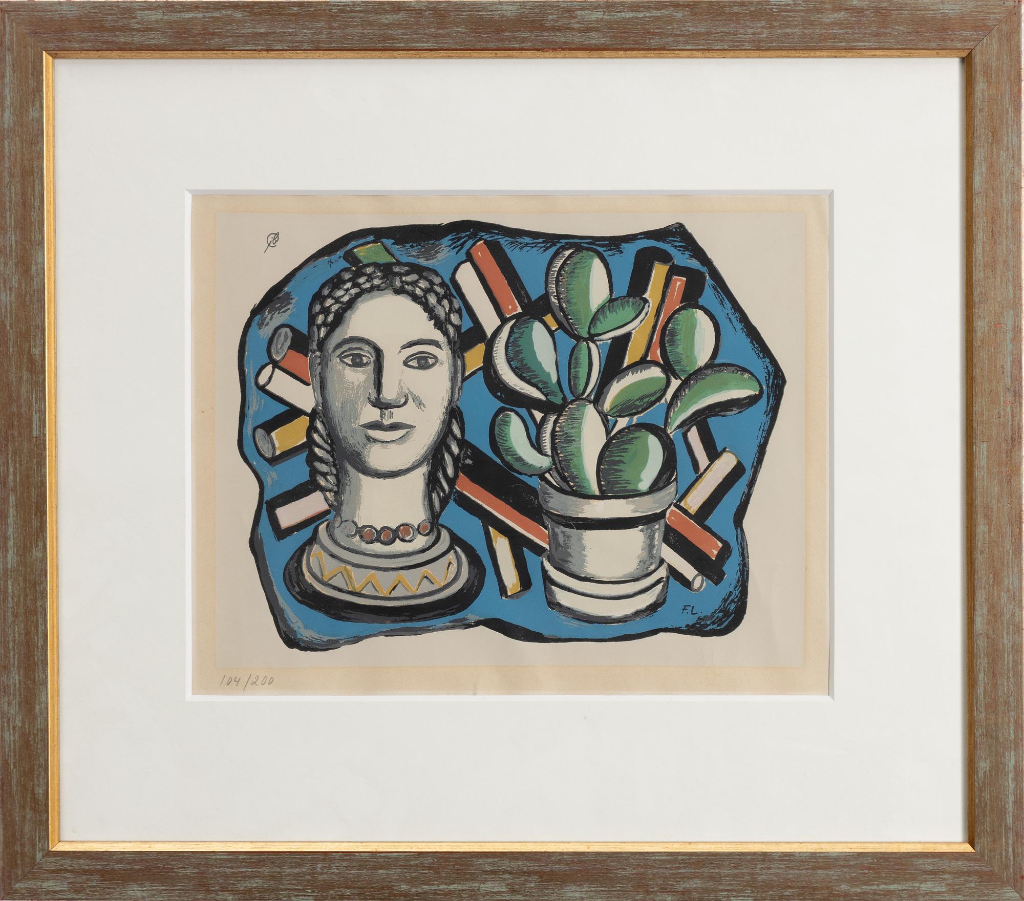 Text: "Fernand Léger, 'Woman with Cactus' from: Album of 10 serigraphs".