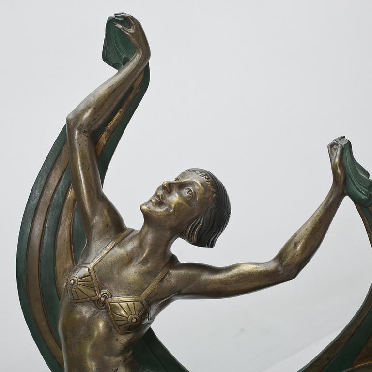 SKULPTUR, brons och marmor, Jean Lormier, signerad, 1930-tal.