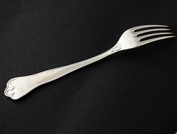 A silver set of table ware of 47 pcs by MEMA, from the late 20th century.