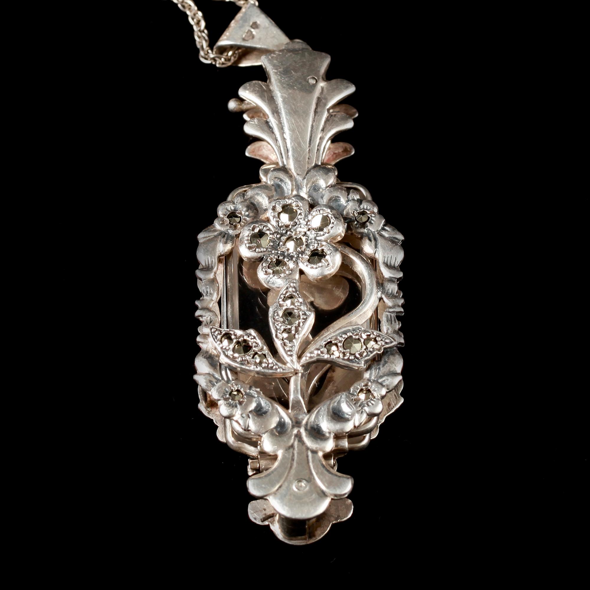 LORNJETT, silver och markasiter. Victor Jansson Guldvaru Ab, Lindesberg, 1949. Vikt 35 g.
