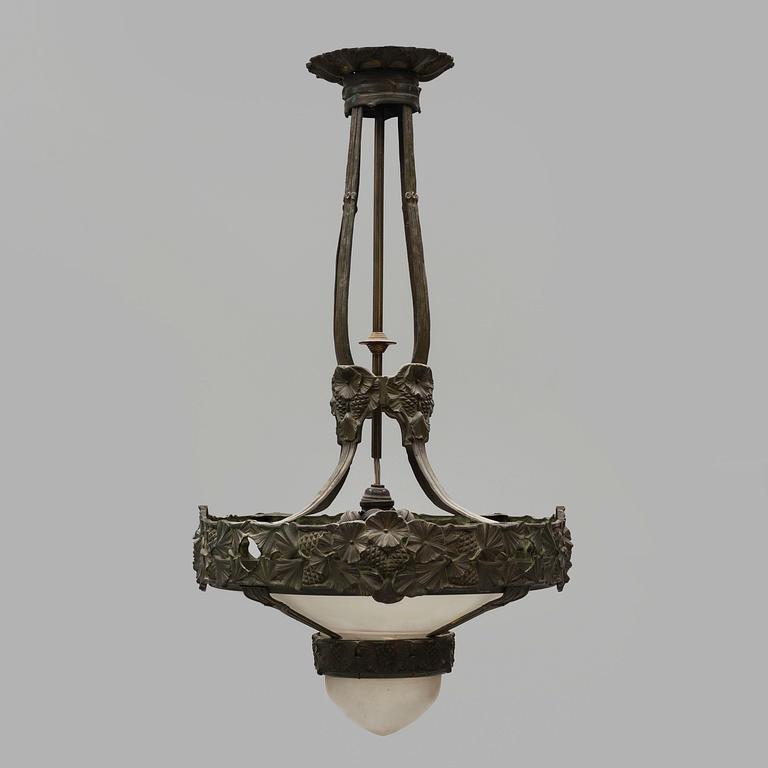 An early 20th century Jugend ceiling light.