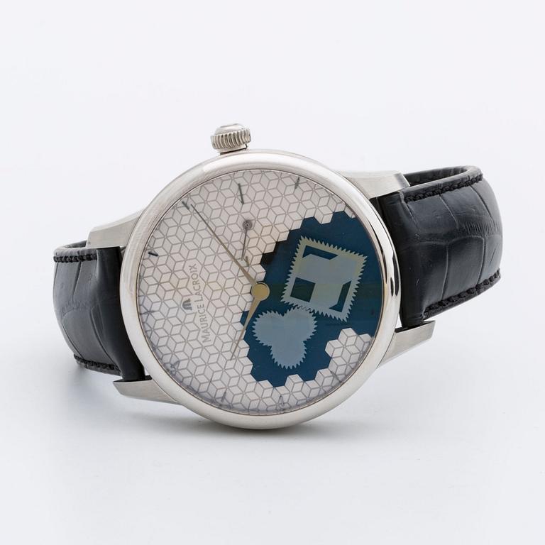 MAURICE LACROIX wristwatch steel Masterpiece Square Whell "Cube" 42 m Limited edition 78/88.