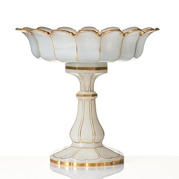 A large French opalin glass tazza, 1830/1840's.