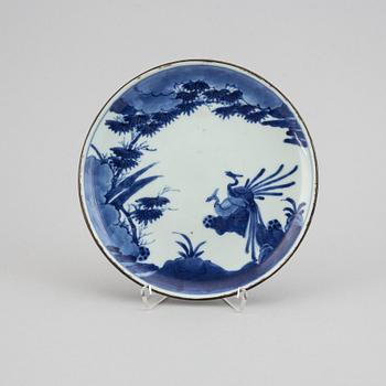 A blue and white dish, Japan, 19th century.