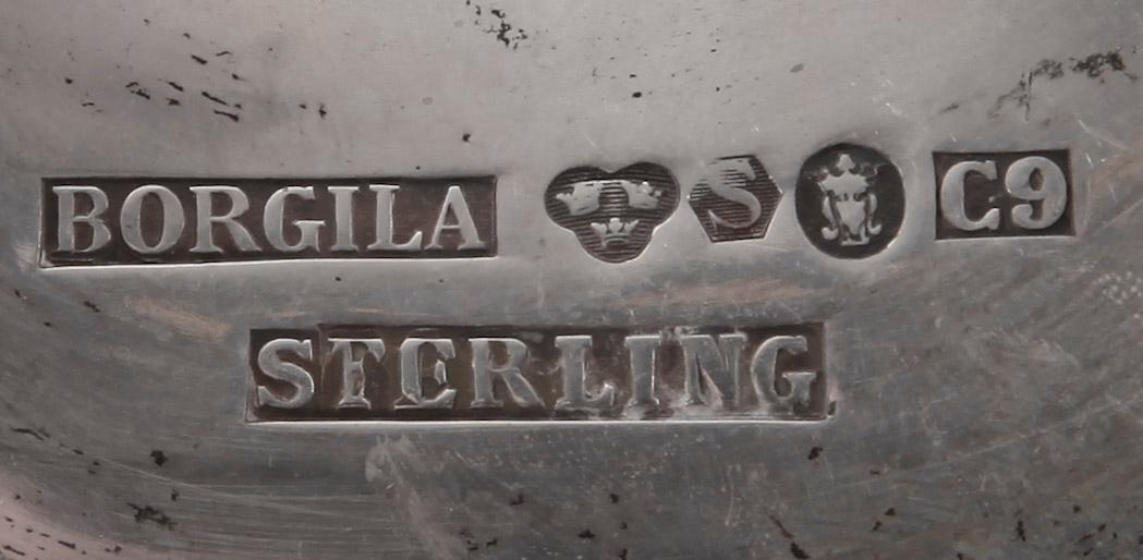 LJUSSTAKE, sterling silver, Atelier Borgila Stockholm 1953. Vikt ca 250 gram.