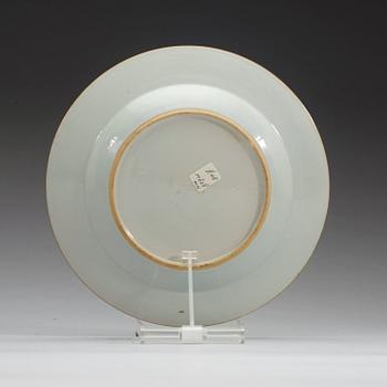 A famille rose pagoda dish. Qing dynasty Yongzheng 1723-34.