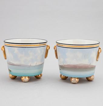 Two flower pots, Rörstrand, early 20th century.