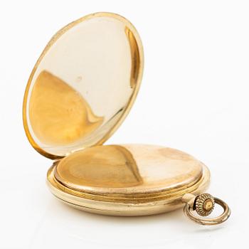 Pocket watch, 14K gold, hunter, 51.5 mm.