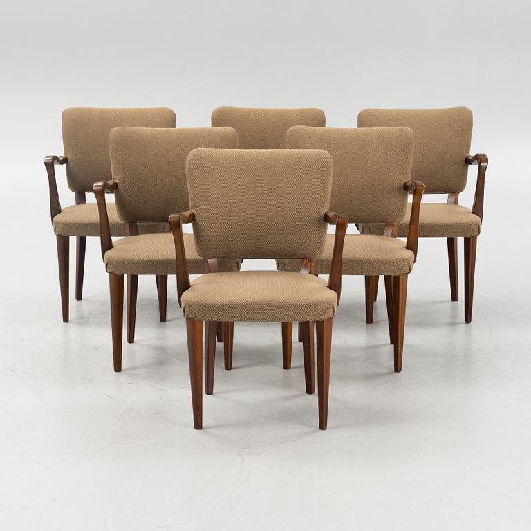 A set of six armchairs, Swedish Modern,  1930's/40's.