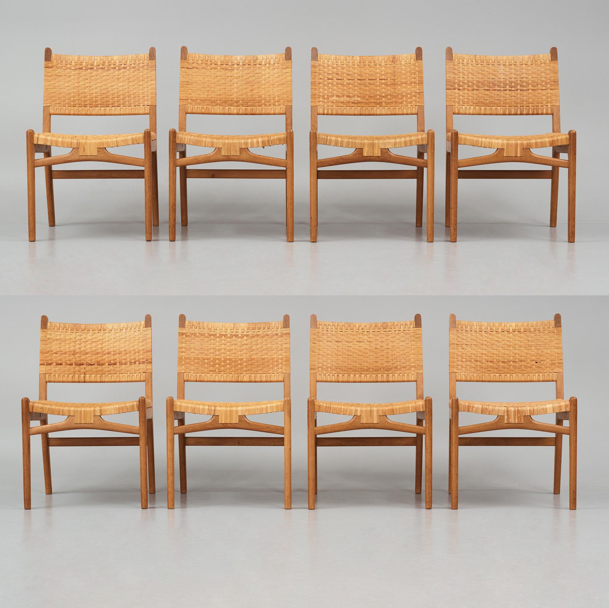 Hans J. Wegner, stolar, åtta stycken, modell "CH31", Carl Hansen & Son, Danmark 1950-tal.
