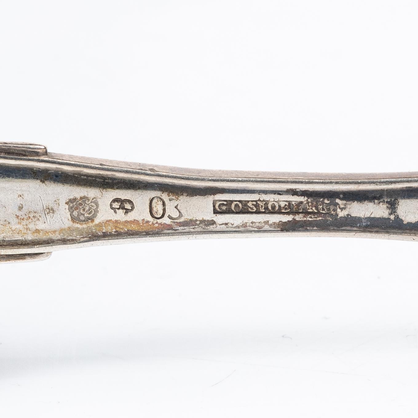 Eleven Swedish silver spoons, 18th/19th century.