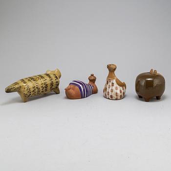 LISA LARSON, figurer, 4 st, stengods, Gustavsberg.