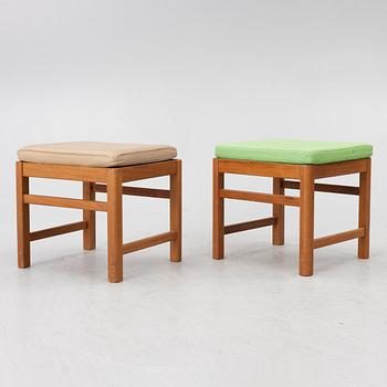 Six teak stools, Scandinavia, 1960's.
