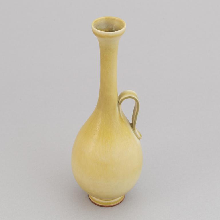 Berndt Friberg, a stoneware vase with handle, Gustavsberg studio, Sweden 1954.