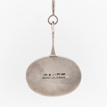 BENGT LILJEDAHL, Collier, sterlingsilver med grön sten.