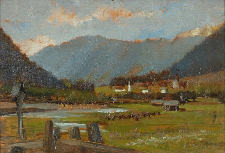 Enrico Felisari, Landscape Views, a pair.