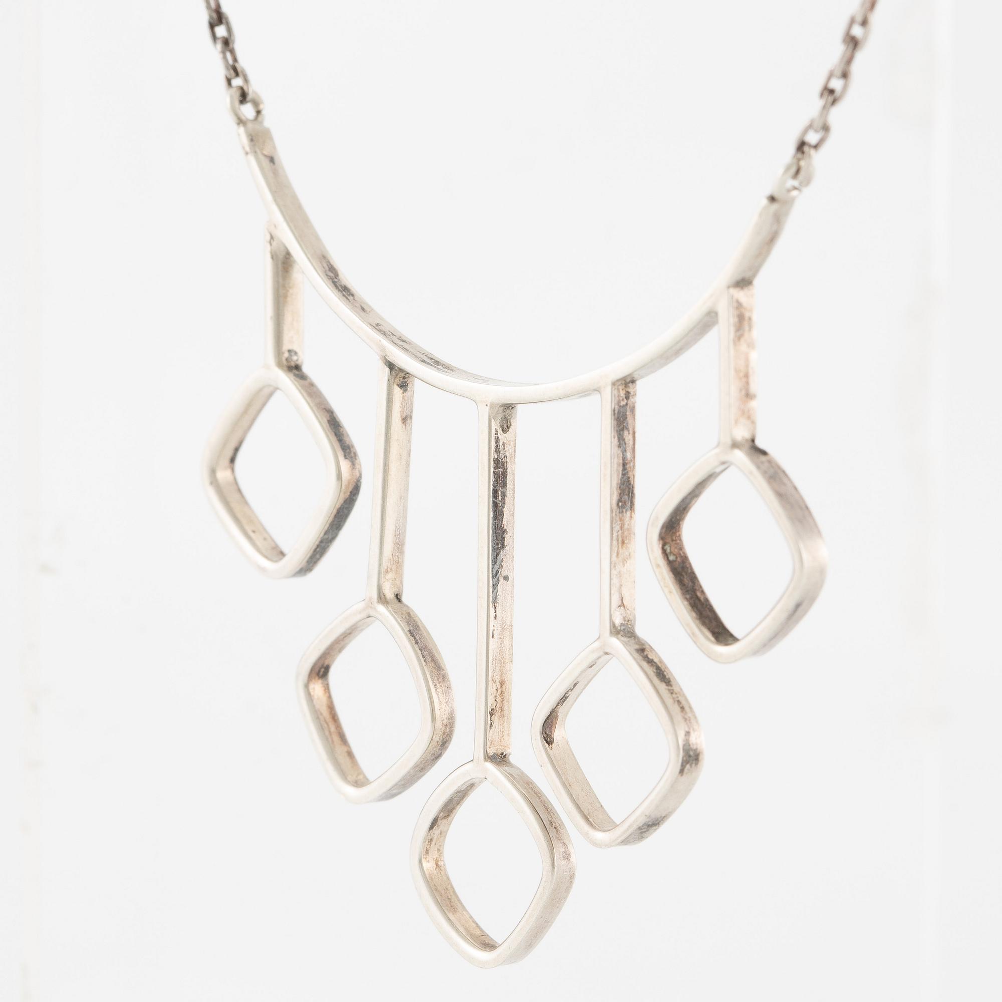 Necklace, silver, Victor Jansson.