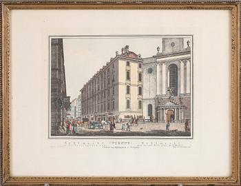 GRAVYRER, 5 st, samtliga med motiv från Vienne, 1800-talets första hälft.