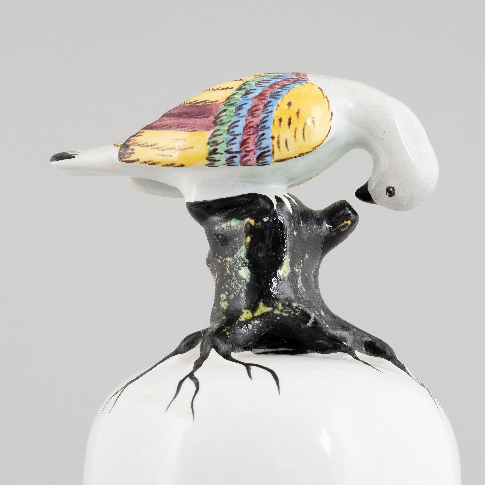 Rococo style decorative lided vase, Rörstrand, 20th Century.