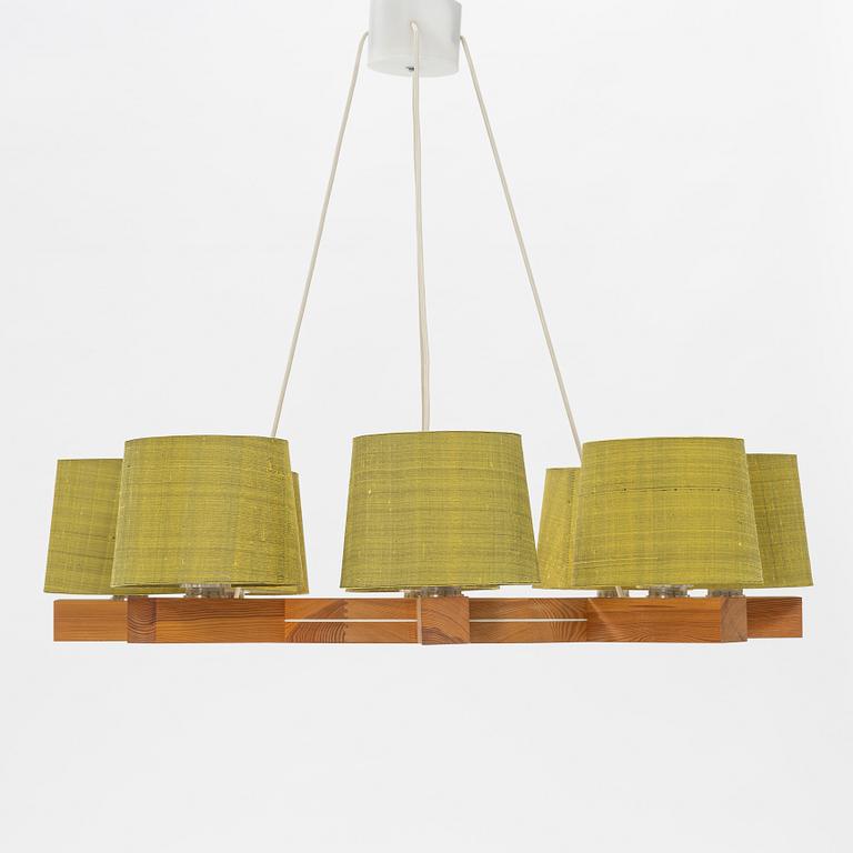 Uno & Östen Kristiansson, a pine wood ceiling lamp, Luxus, Vittsjö.