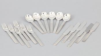 BESTICK, 18 delar, "Nobel", rostfritt stål, Gunnar Cyrén för Gense.