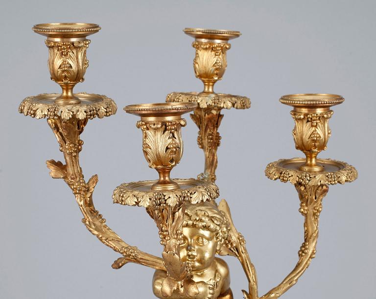 Kandelaber för fyra ljus, 1800-tal, efter model av Louis-Felix de la Rue, Louis XVI-stil.