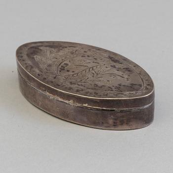 A 1820s silver snuff box by N I Hagman, Sundsvall, Sweden.
