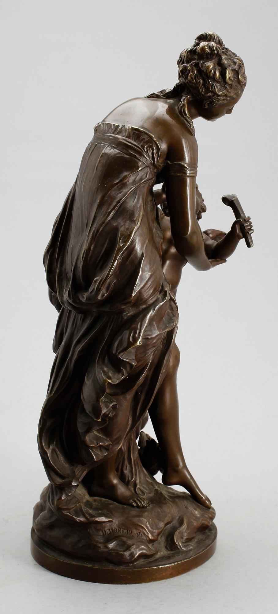 MATHURIN MOREAU, skulptur, brons, sign.