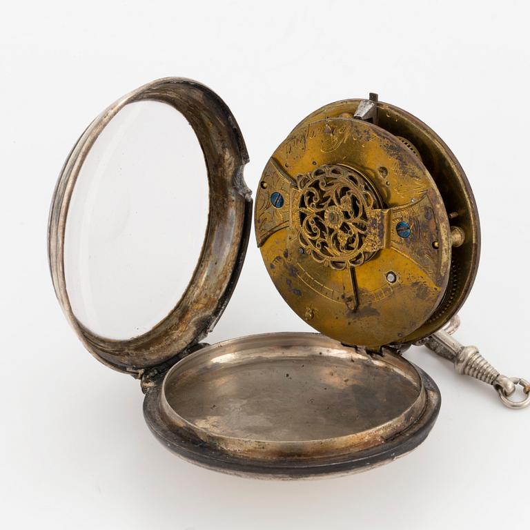 POCKET WATCH, 61,4 mm, signed "Wallerius i Norrköping",