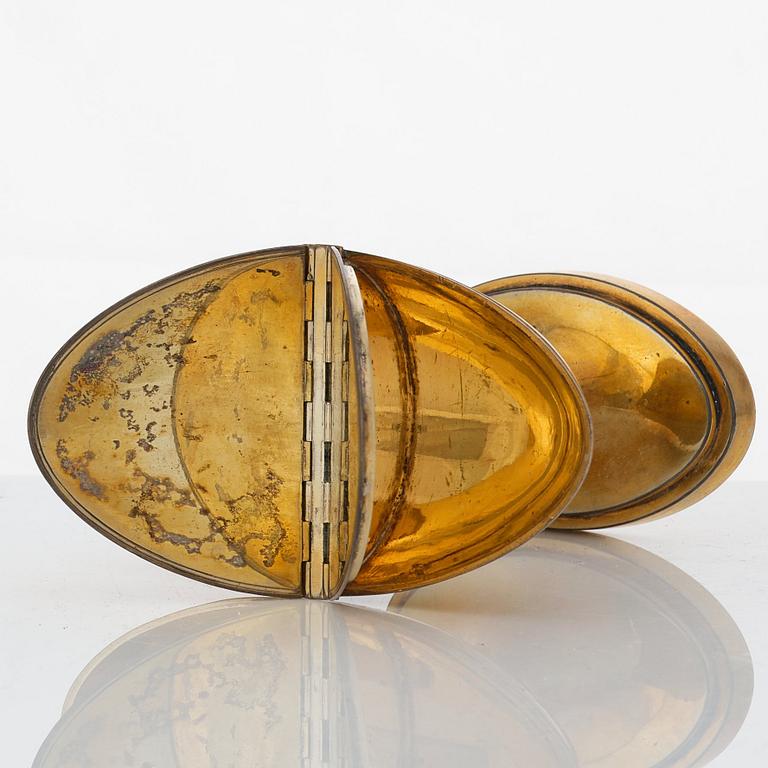 A Swedish early 19th century silver-gilt dubble salt-cellar, mark of Pehr Zethelius, Stockholm 1807.