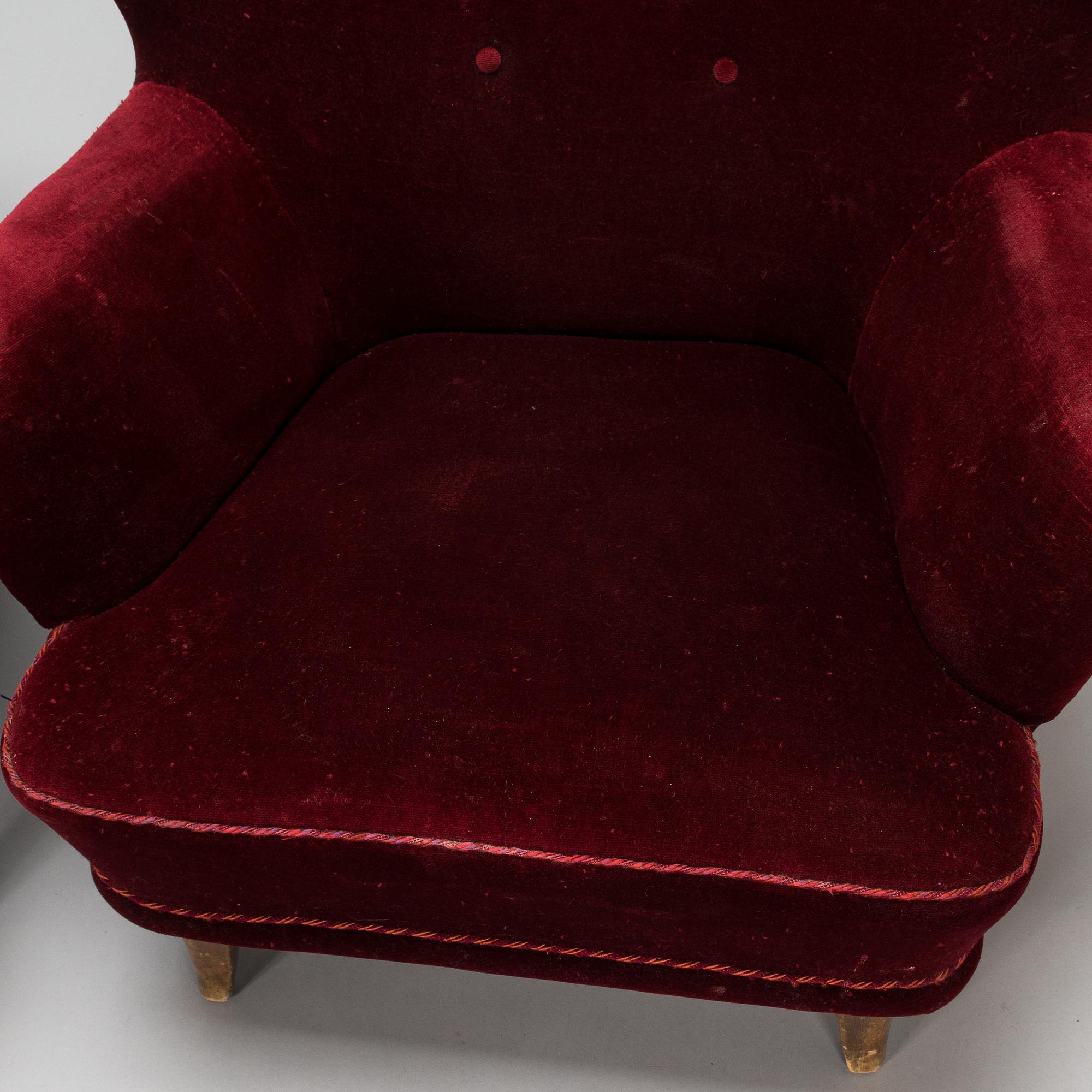 Ilmari Lappalainen, a pair of 1950's 'Laila' armchairs for Asko, Finland.