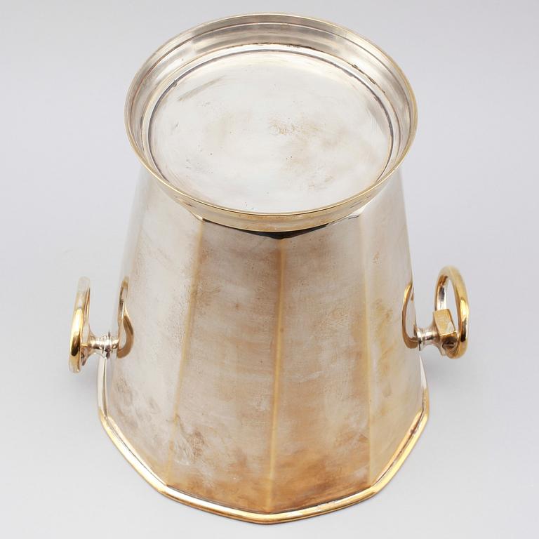 CHAMPAGNE/VINKYLARE, argent haché, 1900-talets första hälft.